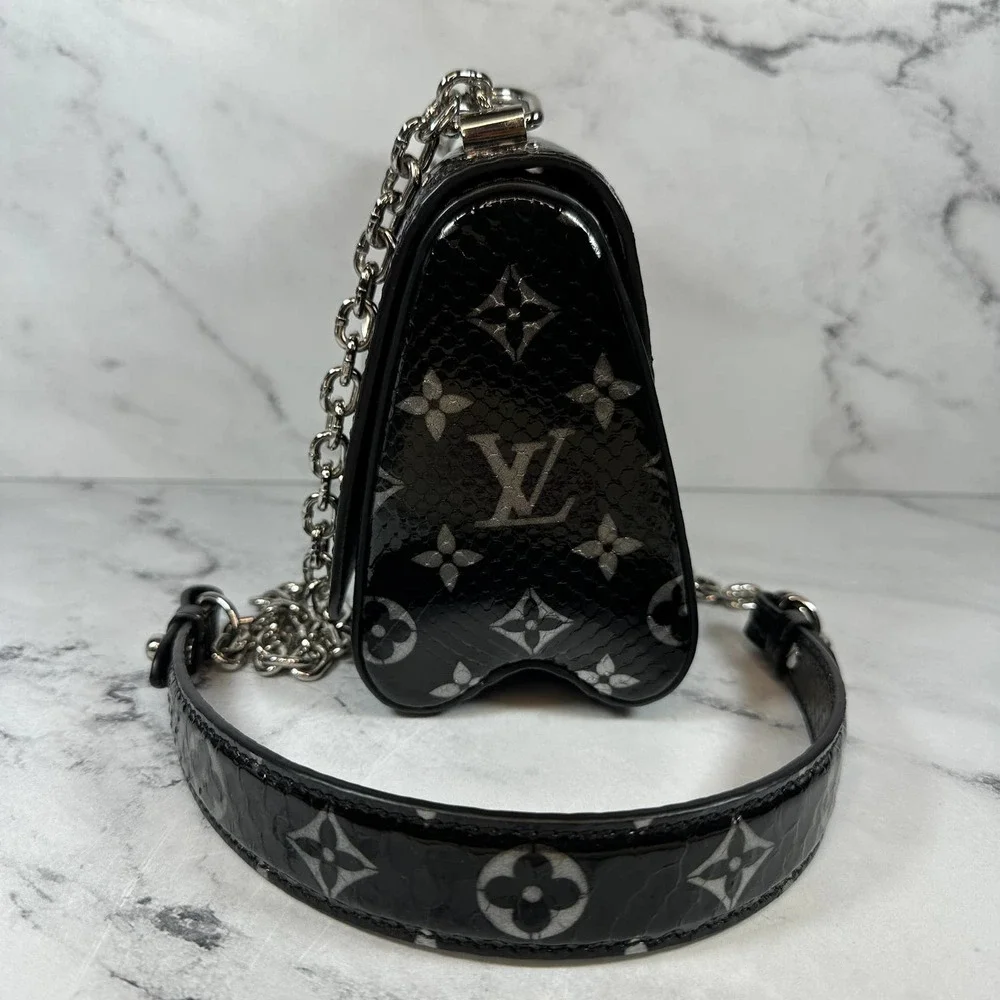 Louis Vuitton Python Twist Monogram Snakeskin Crossbody Bag PM Black/Silver LV - Picture 13 of 15